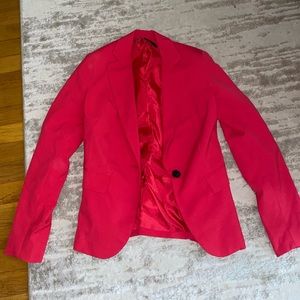 Zara hot pink/red blazer with black button